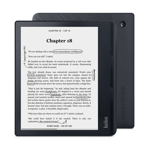Black Kobo Sage front view and back view.